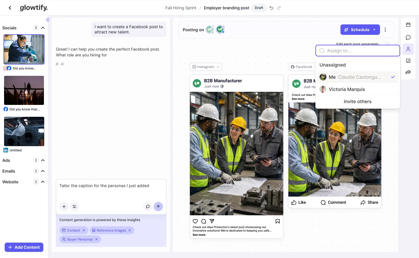 Multi-channel campaign content preview