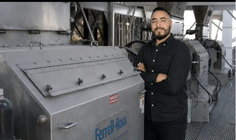 Key account executive beside a Ferrell-Ross pulverizer